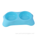 plastic trapezoidal plastic double bowl pet supplies